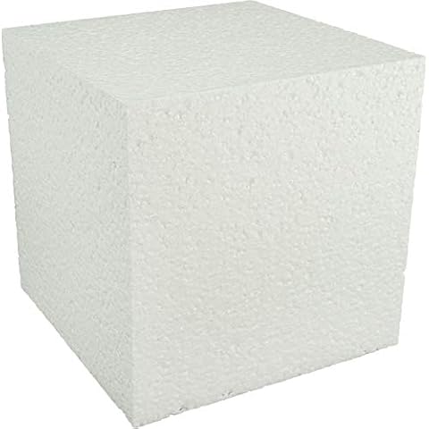 MCE-Commerce 20 x 20 x 20 cm, 1 Piece, White, Styrofoam Cube for Crafts, 20x20x20 cm Cover