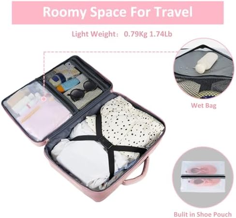 Taygeer Travel Backpack for Women, Carry On Backpack with Water Bottle Pocket & Shoe Pouch, TSA 15.6inch Laptop Mochila Flight Approved, Nurse Bag Casual Daypack for Weekender Business Hiking, Pink - thumbnail 4