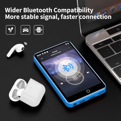 MP3 Player with Bluetooth and WiFi, 80GB Storage& Android OS, 4" Touch Screen Spotify Music&Video Player, Built-in Speaker, FM Radio, MP4 Player for Kids (Blue) - Image 3