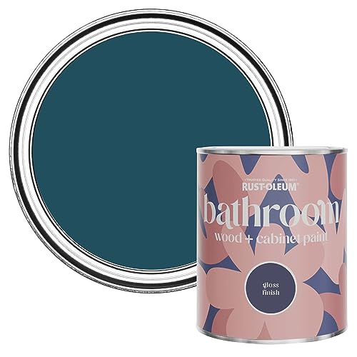Rust-Oleum Blue Moisture Resistant Bathroom Wood and Cabinet Paint in Gloss Finish - Commodore Blue 750ml