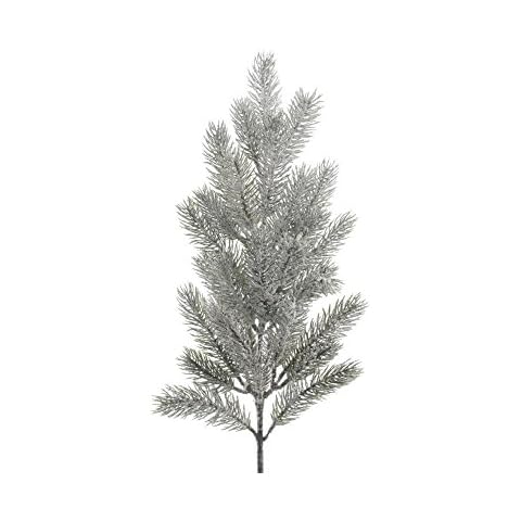 Christmas-Decorations Tannenzweig PE beschneit 52cm // Tanne Spritzguss grün Basteln Dekozweige künstliche Tannenzweige Cover