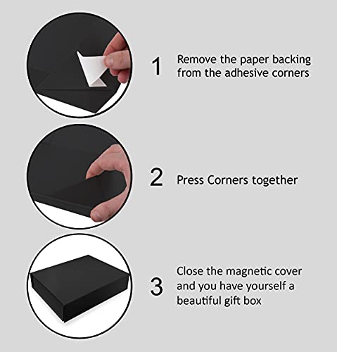Purple Q Crafts BHB 5 Pack Black Hard Gift Box With Magnetic Closure Lid 7 Inch X 5 Inch X 1.6 Inch Rectangle Boxes thumb #2