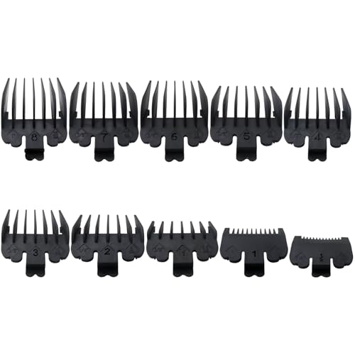 10 piezas protectores para cortadora de cabello negro miniatura 7