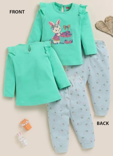 Image of LuvLap Baby Girls Regular Fit 100% Cotton Half Sleeves Girls Top CoSet Pack of 2