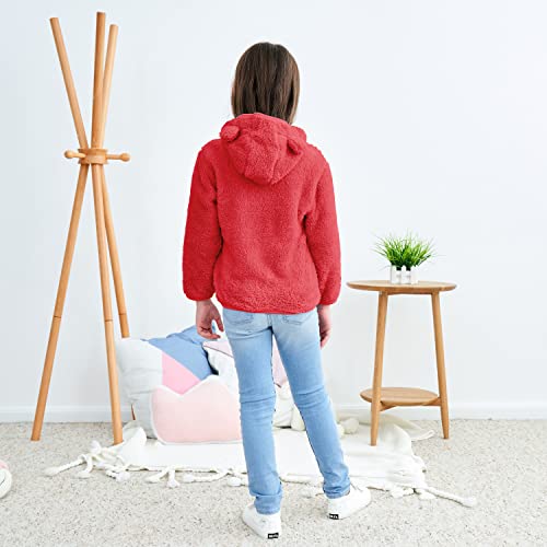 Image of Toddler Girls Boys Fleece Hoody Jacket Zip Up Teddy Coat Warm Winter Outwear