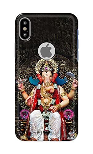 Image of Generic PRINTFIDAA Lord Ganesh Bappa Moriya Printed Designer Hard Back Case Cover for Apple iPhone X Logo /iPhone 10 / iPhone Ten /iPhone Xs Logo -(SS) MVN1010