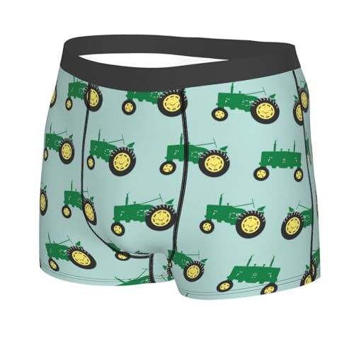 Men's Underwear Green Tractor Casual Stretch Boxer Briefs2