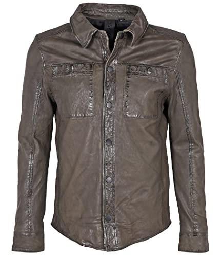 Gipsy G2MTrip SF LASV Herren Lederhemd (3XL, Olive)