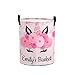 Unicorn Personalized Freestanding Laundry Hamper, Custom Waterproof Collapsible Drawstring Basket Storage Bins with Handle for Clothes