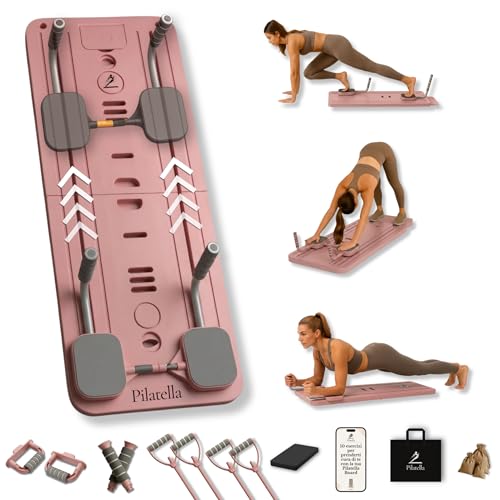 Pilatella - Pilates Reformer per Casa 5 in 1 | Mini Reformer Pilates, Tavola Pilates, Pedana Pilates Casa, Pilates Board Premium + Ebook 10 Esercizi