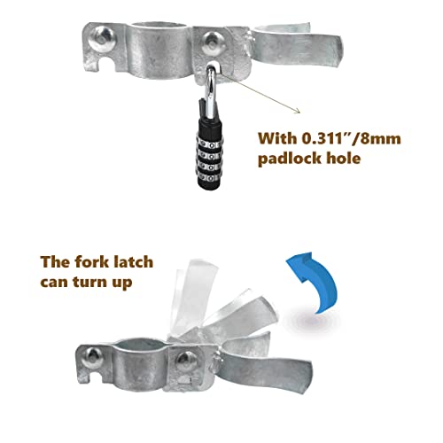 Fpz-Bd 1-3/8" X 1-3/8" Chain Link Fence Gate Latch,Wall Mount Galvanized Gate Latches For Metal Gates,Farm Gate With Padlock Hole(Included Bolts&Nuts) #TOP4