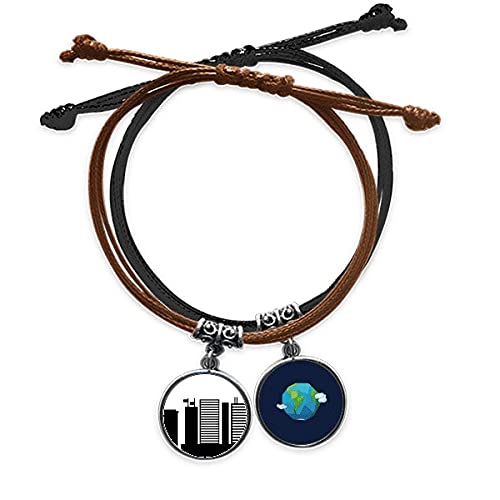 Pulsera de Sídney temática recuerdo de Australia con cuerda y cuero para regalo