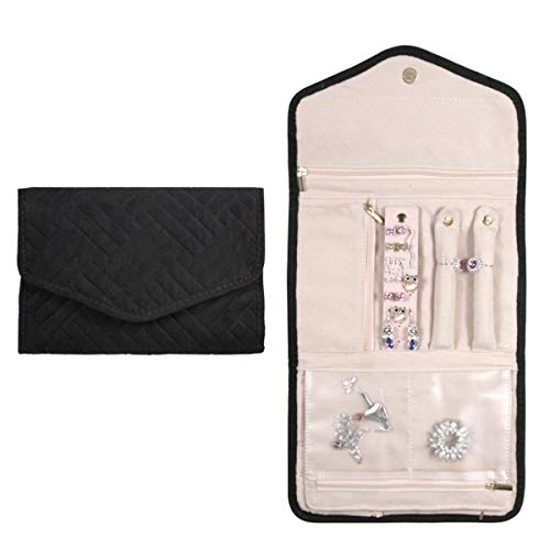 OrgaWise Rangement Bijoux Voyage Pliable Multifonctionnel pour Colliers, Bagues, Bracelets, Boucles Oreilles, Broches, etc