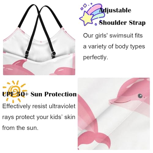 Image of Girls One Pieces Swimsuit Cute Beach Swimwear with Adjustable Strap 3-10 Years