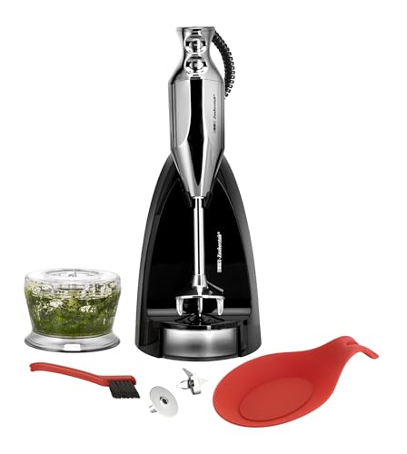 ESGE Zauberstab M 200 Chrom 90580 Stabmixer, Pürierstab, 2 Stufen bis 17.000 U/Min, ergonomischer Griff, langlebiger, robuster Motor, inkl. Zubehör, 200W, Made in Switzerland