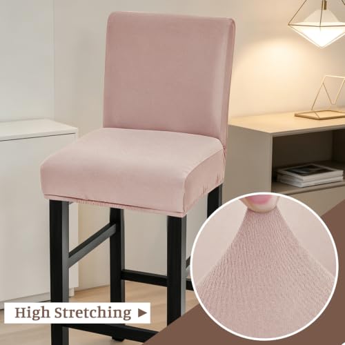 Image of FUANGUI Bar Stool Covers Set of 2, Waterproof Stretch Bar Stool Seat Covers | Washable Removable Bar Chair Covers with Backs Slipcovers, Bar Chair Covers Square for Kitchen Dining Room Cafe