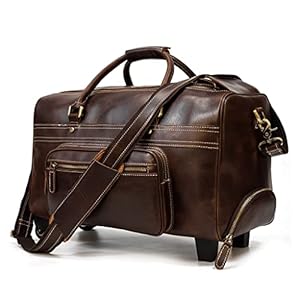 Lederen Trolley Case Handbagage Met Rollen Mannen Vrouwen Lederen Trolley Case Vluchten (Kleur: A) (A)