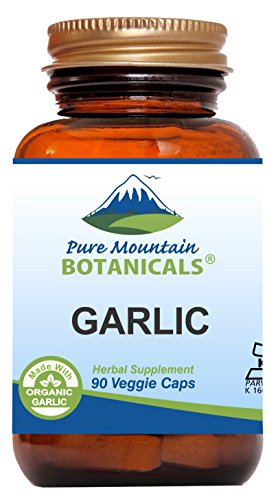 Garlic Pills - 90 Kosher Vegan Capsules with 500mg Organic Garlic Allium Sativum Supplement