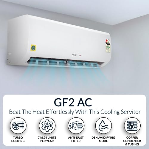 Image of Amstrad 1.5 Ton 3 Star GF2 Non-Inverter Split AC (100% Copper, Dust Filter, 2023 Model, AMS20GF2, White)