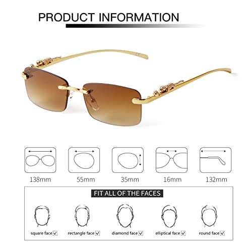 SDINM Rimless Sunglasses for Men Women Fashion Small Narrow Rectangle Sun Glasses Shades 90s Eyewear4