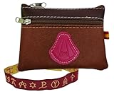 Pack Monedero Capote Torero + Pulsera Hierros Taurinos | Portamonedas con 2 Cremalleras 11 x 9 cm | Cinta Textil Ajustable 28,5 cm | Regalo Taurino (Marrón Capote)