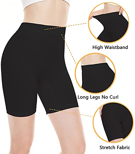 Bathrins Slip Shorts For Women Under Dresses 3 Pack, Tummy Control High Waist Seamless Smoothing Yoga Shorts #TOP4