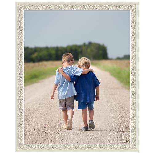 Amanti Art 16x20 Picture Frame, Bethany Silver Wood Framing for your Wedding Photos, Family Pictures, Diploma, Certificate, Kids Art Gift for Mom or Poster Wall Decor