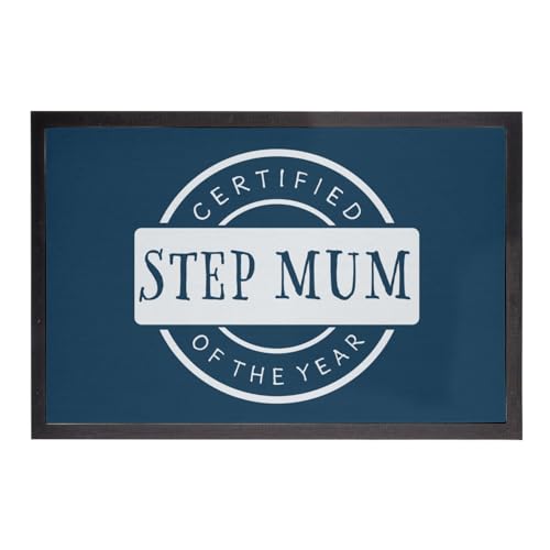 Paillasson Bleu Certified Stepmum pour un accueil familial doux