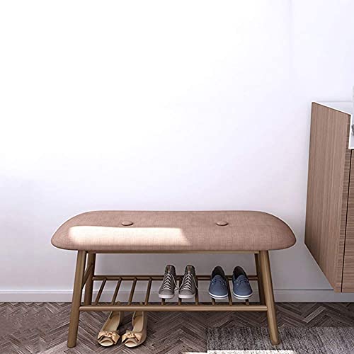 Pouf en lin et bois massif gris 45cm | Créez un cocon doux