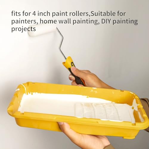 Voomey Paint Roller Tray,4 inch Plastic Paint Tray,5pcs,Easy to Clean Paint Pans Trays for Wall Painting, DIY Projects, and Home Renovation - Thumbnail 6