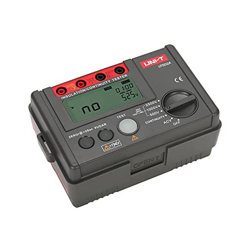 Image of UNI-T Digital Megohmmeter UT502A Insulation Resistance Tester Multimeter, Electrician Megohm Meter, 500V /1000V /2500V Test Voltage, 0.01~200Ω Low Resistance Testing, 2000 Counts Auto Ranging DAR