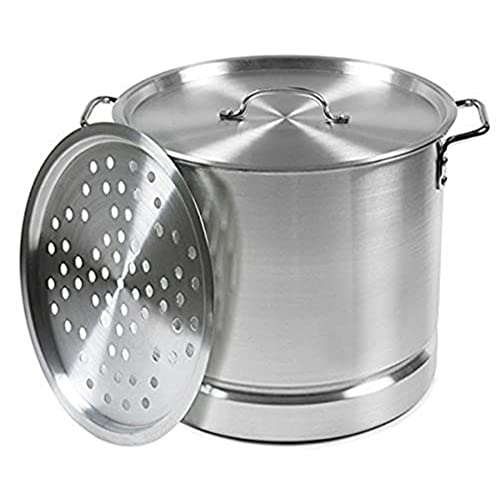 IMUSA USA Aluminum Tamale and Steamer Steamer Po 12-Quart, Silver