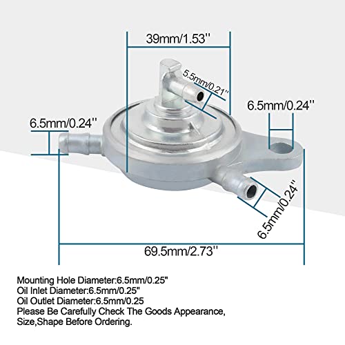 GOOFIT 3-Wege-Benzinhahn Gas Benzinhahn Vacuum Low-Tension-Abschalter Pumpe Ersatz für GY6 50cc 60cc 80cc 125cc 150cc Vergaser Chinese ATV Go Kart-Moped-Roller-Teile