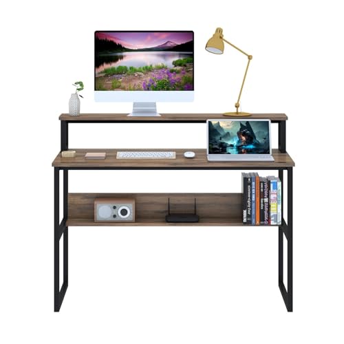 Image of Klaxon Engineered Wood Iron Study Table with Drawer, Multi-Usage Laptop Desk & Home Office (Printo-FD, DIY Installation) (FD, DESKE)