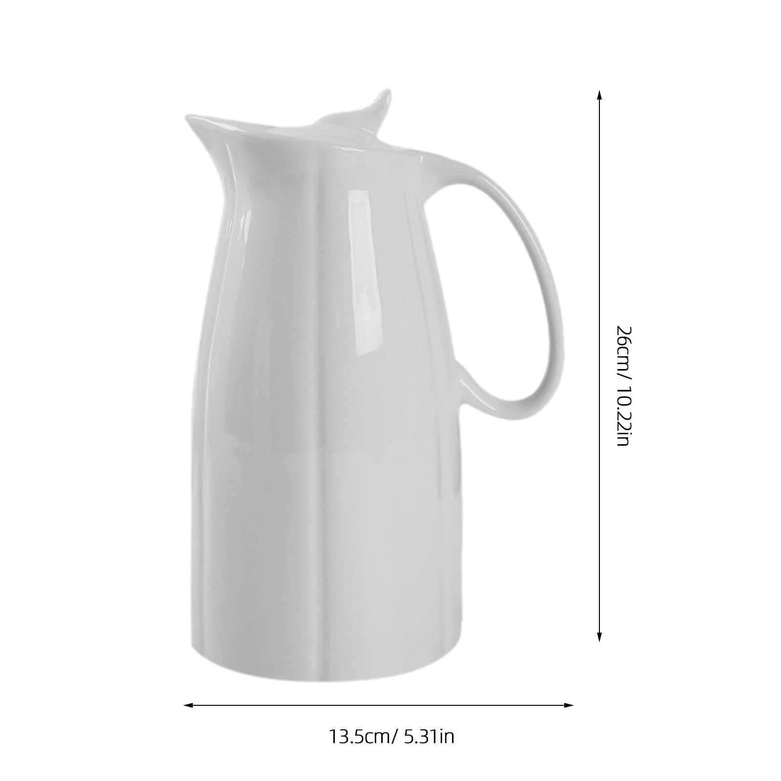 Pichet à Eau en Céramique 2300ml Blanc pour Boissons Froides