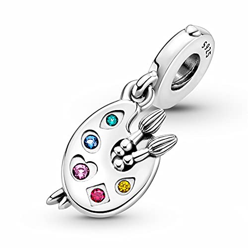 YYFHHK Charm Paleta De Encantos 925 Encantos De La Suerte De Plata Esterlina Adecuado para Pulseras Y Brazaletes De Mujer Regalos De Cumpleaños