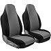 Motorup America Auto Seat Cover Set High Back Intergrated - Fits Select Vehicles Car Truck Van SUV - Gray & Black