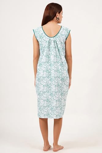 Image of Breezly Woman's Long Short Calf Length Pure Cotton Nighty