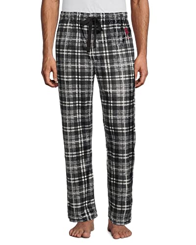 U.s. Polo Assn. Men's Pajama Pants - Ultra Soft Fleece Sleep And Lounge Pants (Size: S-Xl), Size Medium, Black White Plaid #TOP7