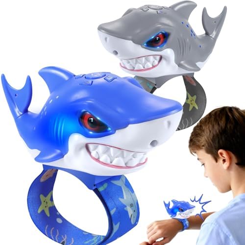 Vvinca Shark Walkie Talkies for Kids 2 Pack - Shark Toys for Boys Girls Age 3-5 5-7 8-12 Birthday Gifts for Toddlers Adjustable Strap Long Range Clear Sound Camping Outdoor Games