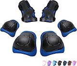 Kids/Youth Knee Pads Elbow Pads Wrist Guards 3 in 1 Protective Gear Set for Child Roller Skates, Cycling, Inline Skating, Scooter Skateboard, BMX Bike, Riding, and Multiple Outdoor Sports