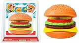 JA-RU Foodie Fusion Play Burger Deluxe Squishy Toy (1 Pack) Smushy Make Your own Patty. Squish Grilled Food Toys for Kids, Teen, & Adult. Stretchy Therapy Stress Relief Fidget Party Favor. 6723-1