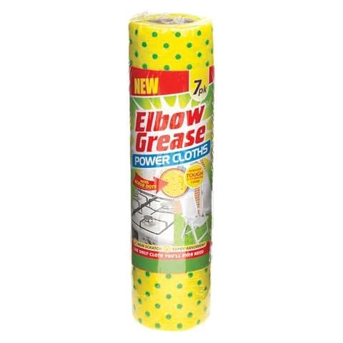 Elbow Grease Power Cloths with Scrub Dots Reusable Super Absorbent Pack of 7 Cover