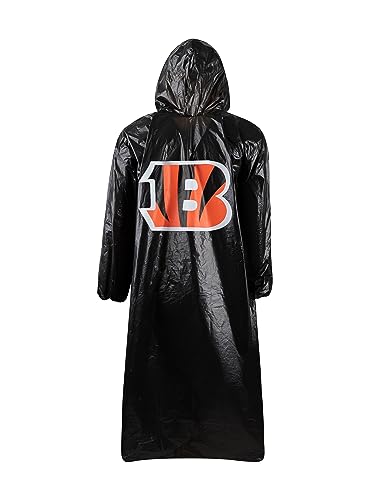 Image of NFL Waterproof Rain Poncho for Adults, Sporty, Elastic Sleeves and Drawstring Hood, Unisex Rain Coat