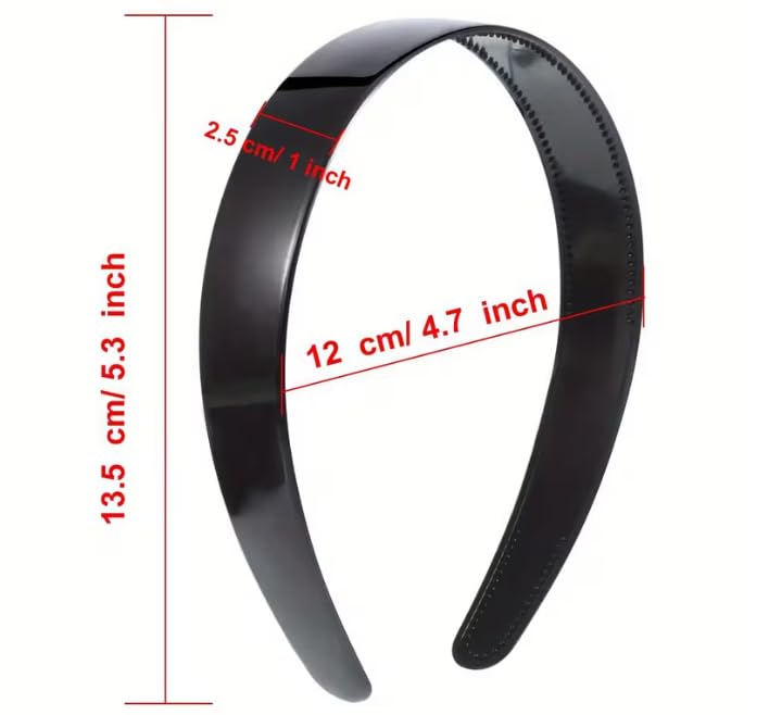 Seeotwo 4 Pieces Plastic Hairband Sports Yoga Multi Style Non-Slip Black Headband Unisex Fashion Adjustable Hair Hoop Band for Women, Men and Girls 4