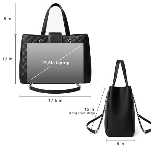 Bolso acolchado para laptop mujer 15.6 pulg cuero PU miniatura 5