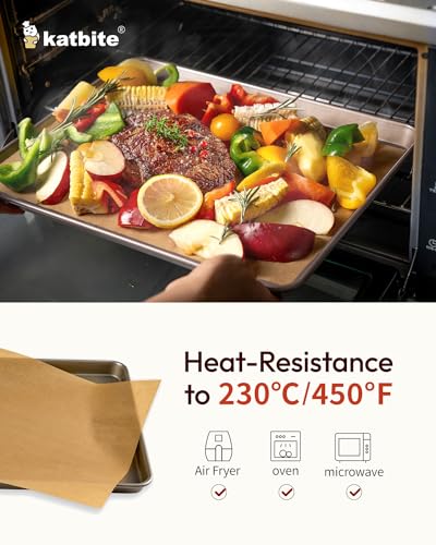 Katbite Unbleached Parchment Paper Baking Sheets, 120Pcs 12x16 Inch Precut Parchment Paper for Baking, Heavy Duty & Non-stick, Half Sheet Paper for Baking, Cooking, Steaming, Oven Paper