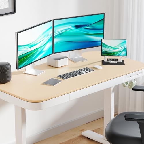 WilTec Escritorio elevable monomotor con Cargador Sistema antichoque Memoria Aviso Tiempo Sentado/de pie Escritorio de pie Tablero 1180 x 600 mm - imagen 2