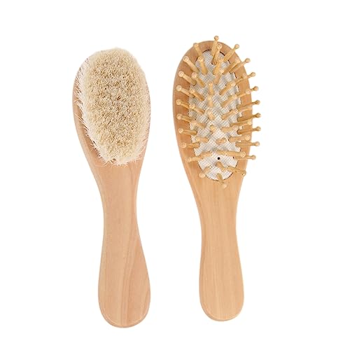 SOESFOUFU Wooden Baby Hair Brush Set Baby Bathing Tools Baby Brush for Baby Hair Care