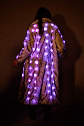 Women's Mens 15 Color LED Overlength Faux Fur Coat Light Up Rave Long Outwear Fancy Dress Party Performence Cosutme3